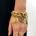 Vintage embossed pendants generous all-match jewelry personality exaggerated geometric punk bracelet women